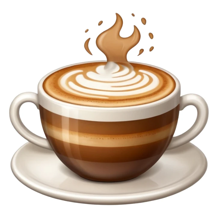 Genera un emoji di un cappuccino senza sorriso sticker