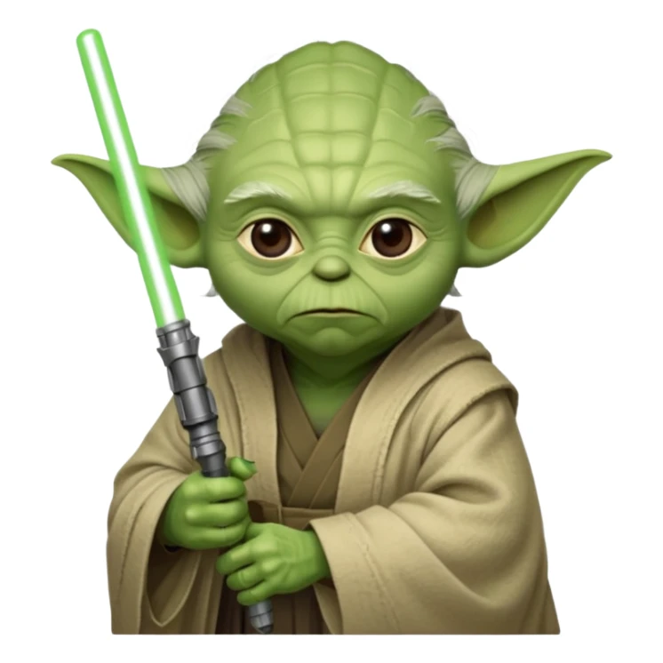 star wars master yoda with green lightsaber sticker