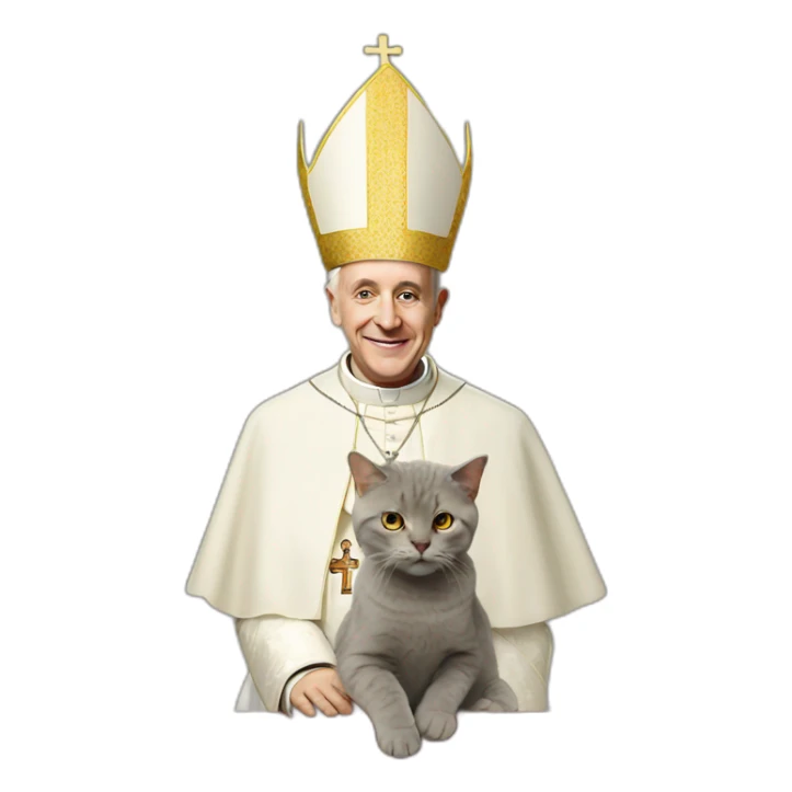 Pope on top of a cat sticker