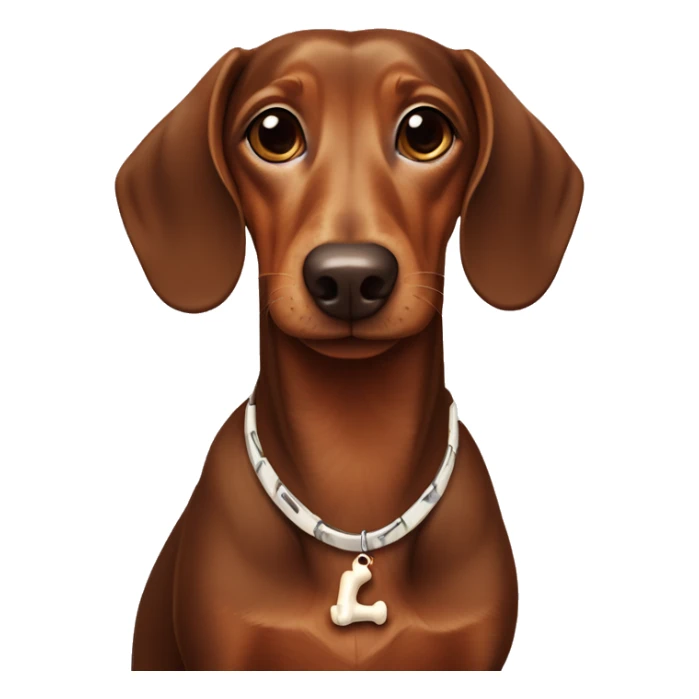 Brown Dachshund with Bone Collar that says “Emma” sticker