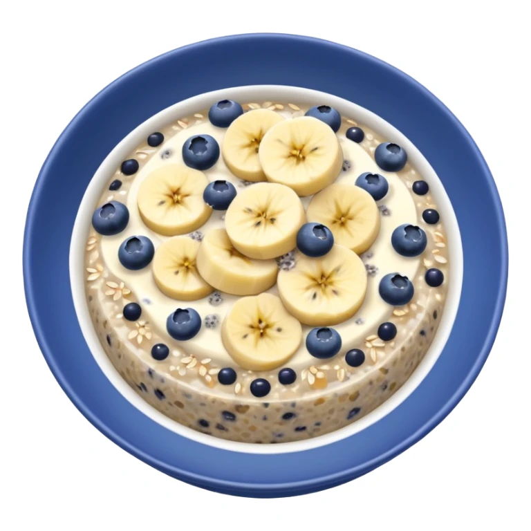 Overnight oats with banana,blueberries, honey, sky, chiaseeds sticker
