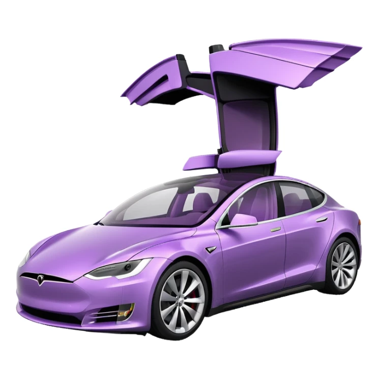 Light purple tesla side profile for ICS files and messages  sticker
