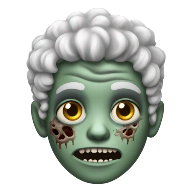 a zombie boy with curly hair  sticker