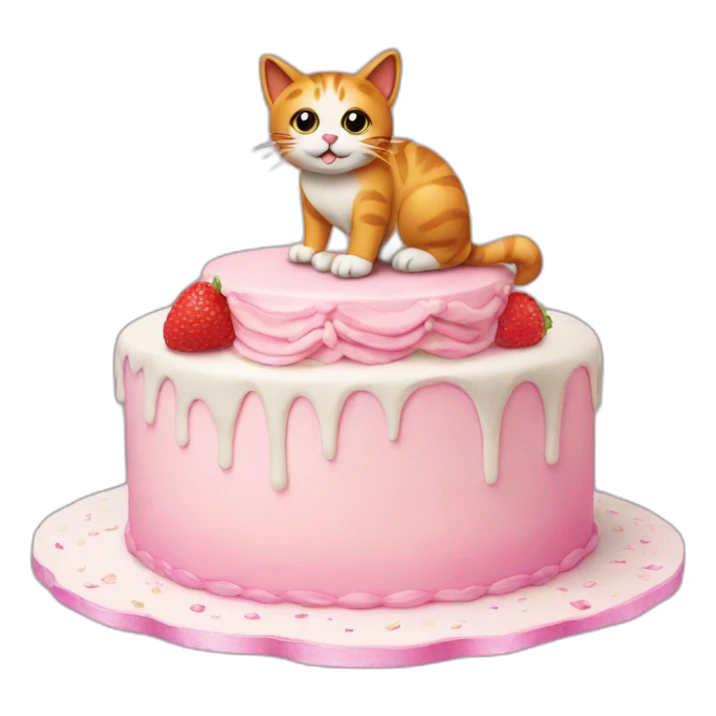 cat on top of cake sticker