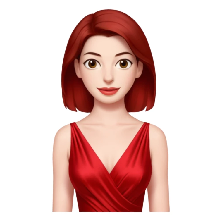 Anne Hathaway in red dress, hot sticker