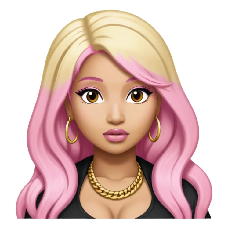 nicki minaj anaconda half hair pink half blonde  sticker
