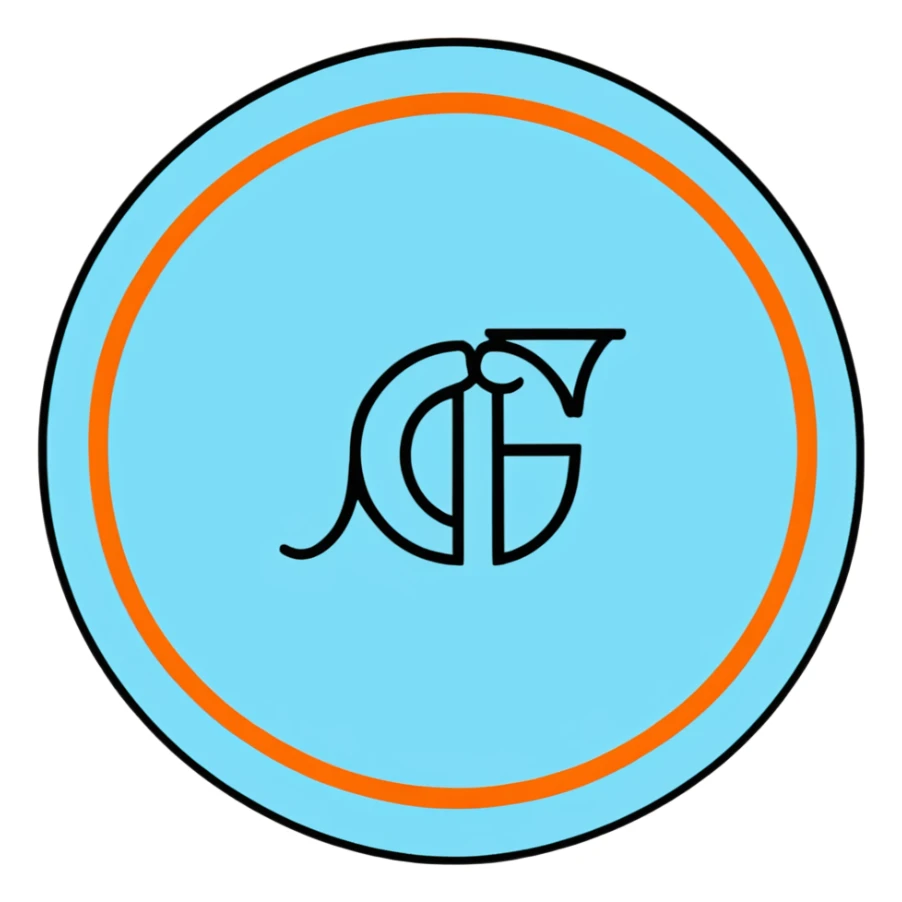 The Phoenician letter "𐤊" on a light blue circular background, Kaspa cryptocurrency logo sticker
