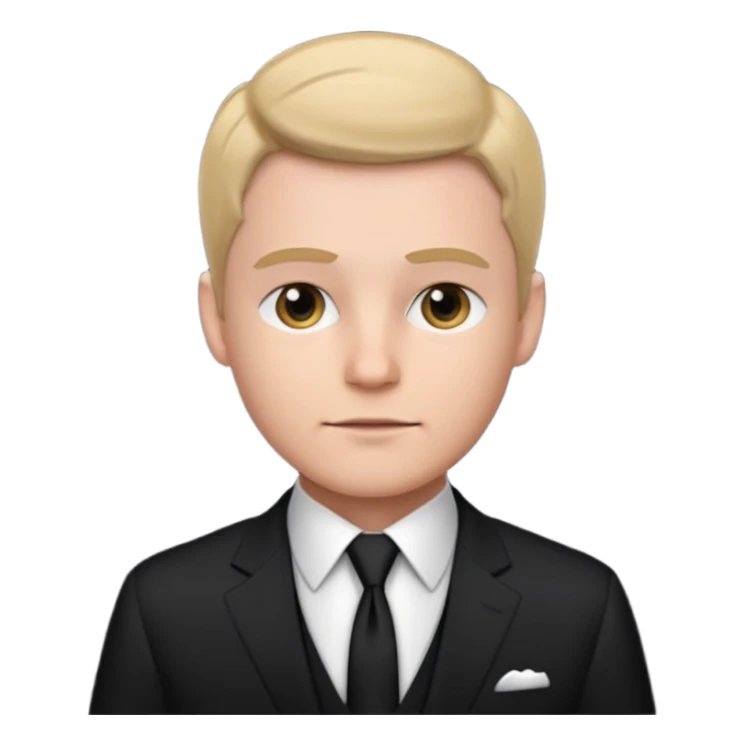 a white man in a black suit sticker
