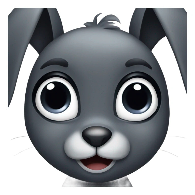 Dark grey bunny with big eyes  sticker