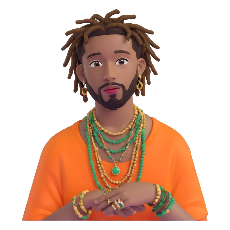 Brent Faiyaz with short dreads and jewelry sticker