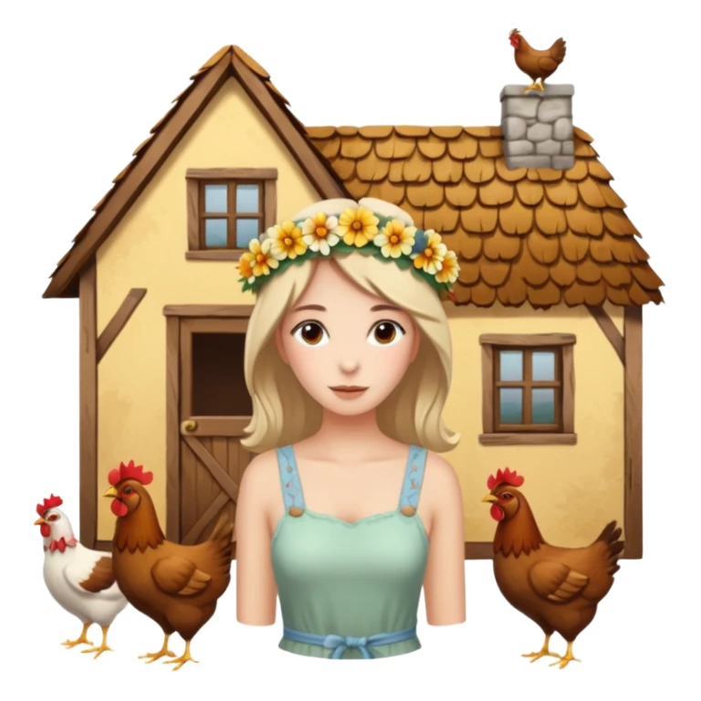 A rustic house with chicken and a hippy life sticker