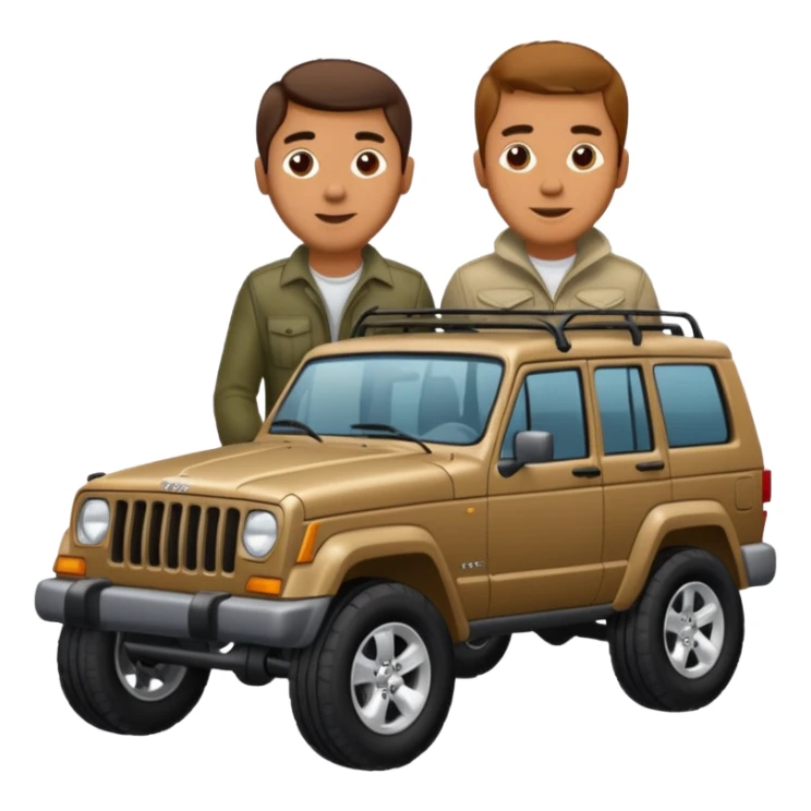 man with jeep cherokee for a leg sticker