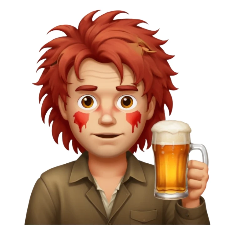 drunk man with a glass of beer sticker