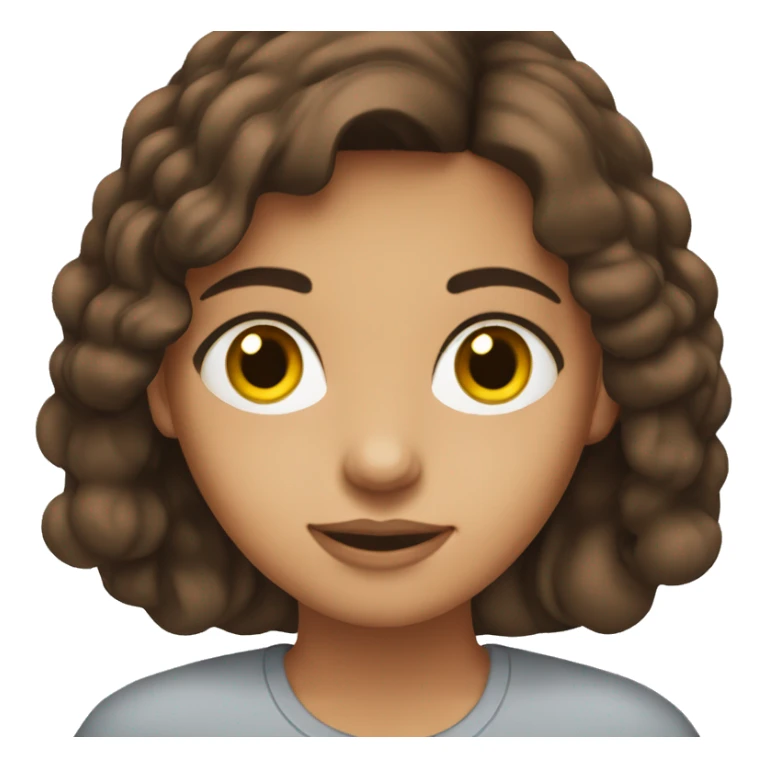 brunette girl with brown eyes on her computer sticker