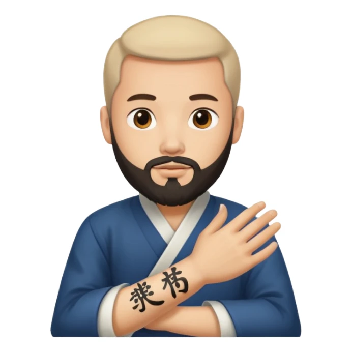 Ingeniero con barba y letra china minipeka  sticker