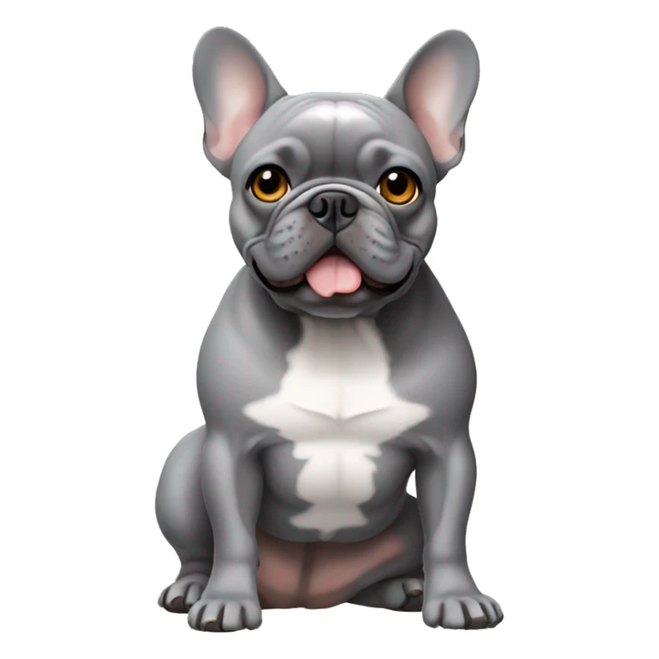 3 legged French bulldog, grey with tan eyebrows sticker