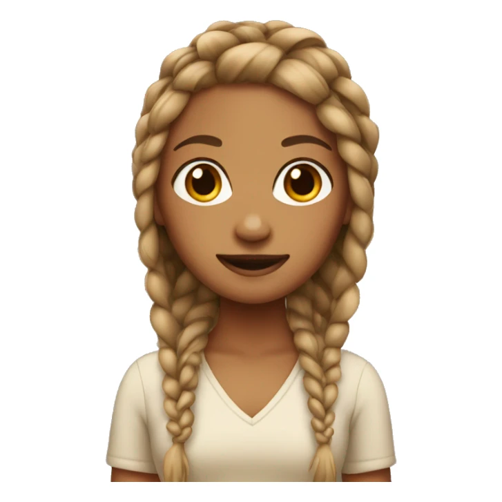 Tan girl with braids  sticker