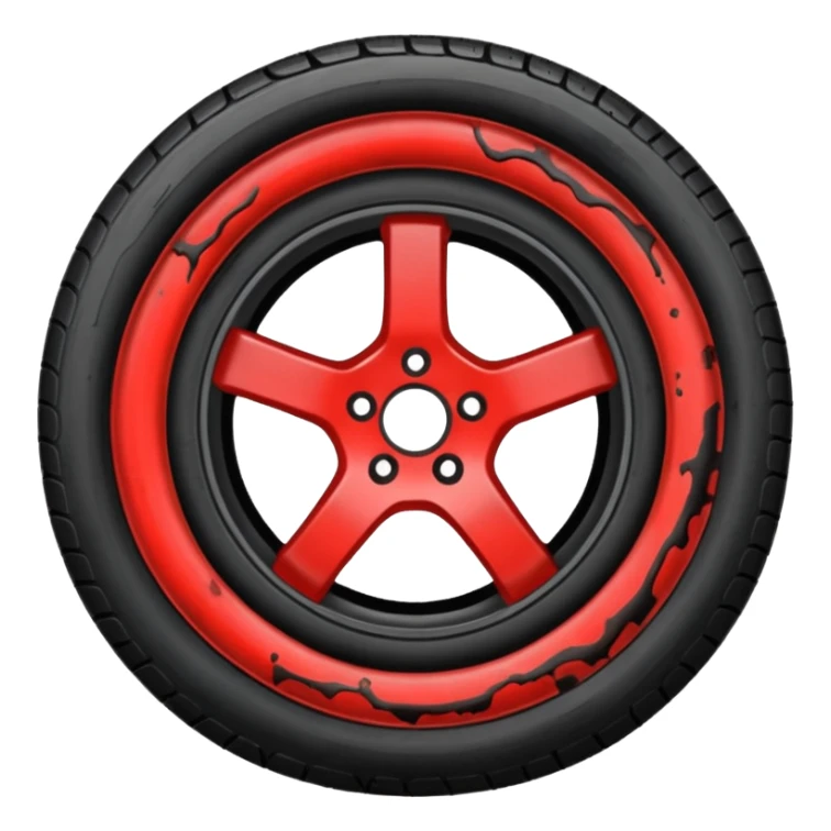 tyre with blood stains  sticker