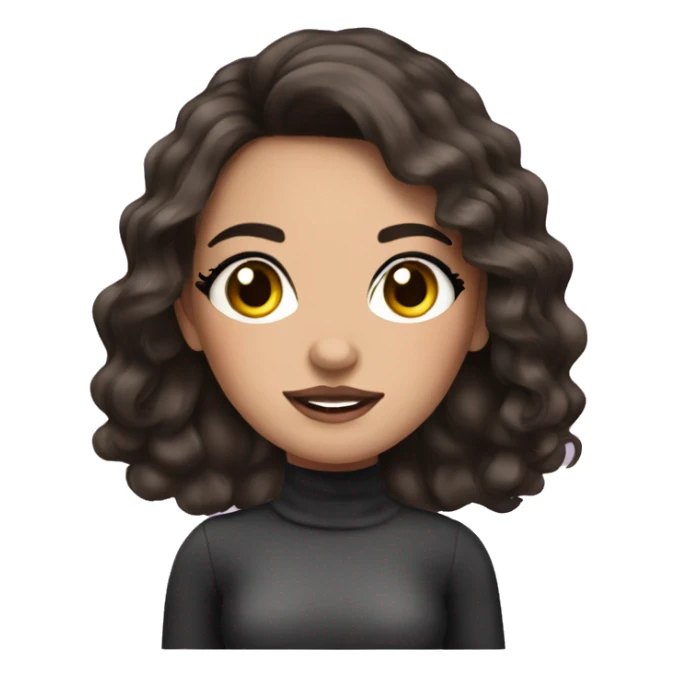 Cute brunette with makeup and long eyelashes  sticker