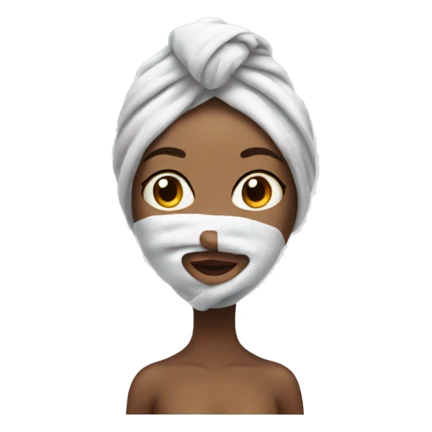 realistic girl with towel on her head after showering sticker