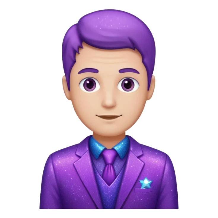 man office supervisor wearing glitter purple glittery clothes sticker