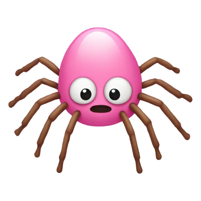 a pink spider poop emoji sticker