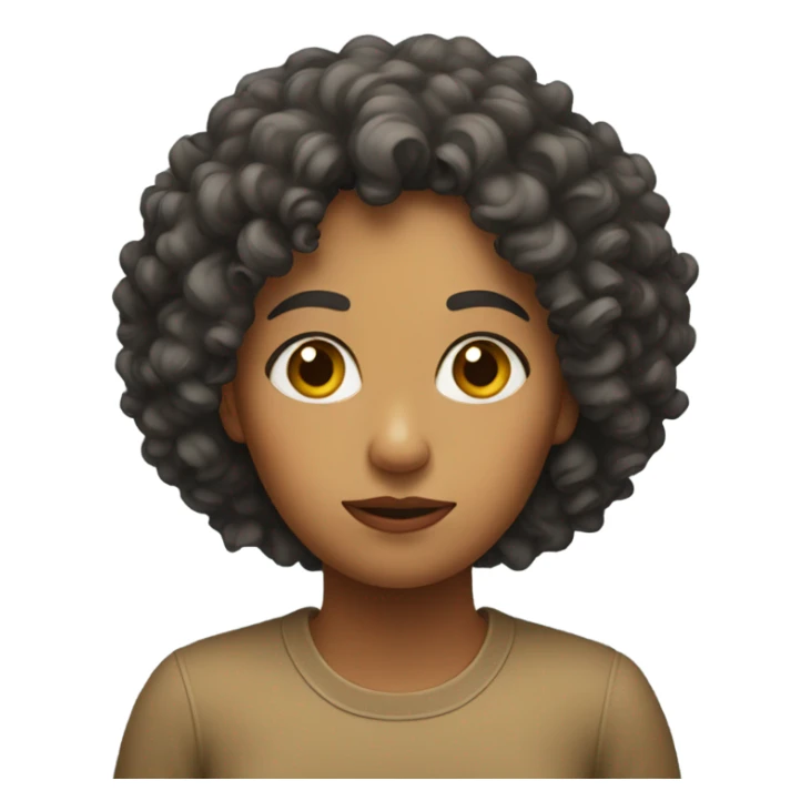 Skeptical curly haired woman sticker