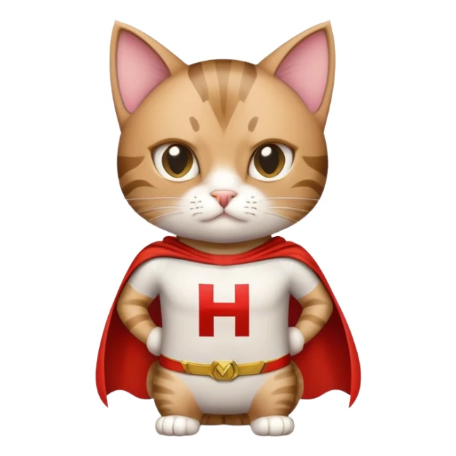 à super hero cat with a big H on his shirt  sticker