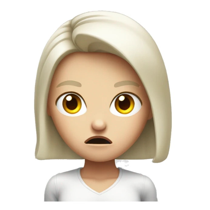 angry white girl showing disapproval with hand  in front of her  sticker