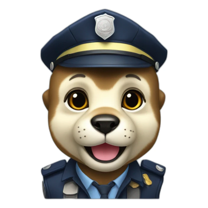 mignonne loutre agent de police sticker