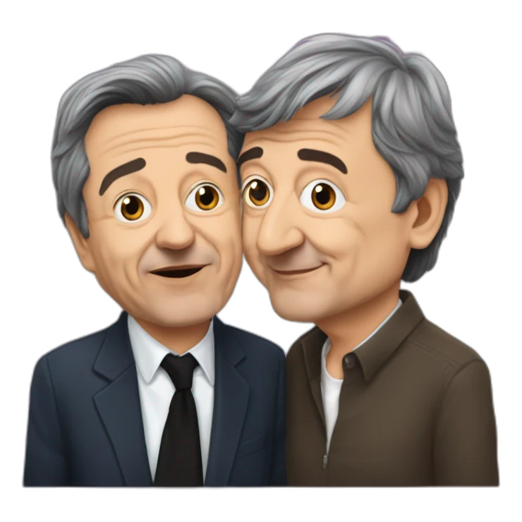 Jean luc mélanchon kiss Eric zemmour sticker