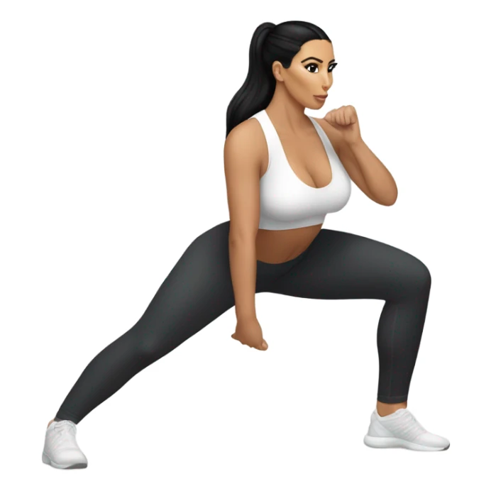 Kim K full squat in yoga pants sticker