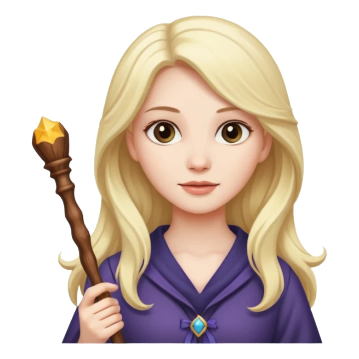 beautiful-haired woman with a wand sticker