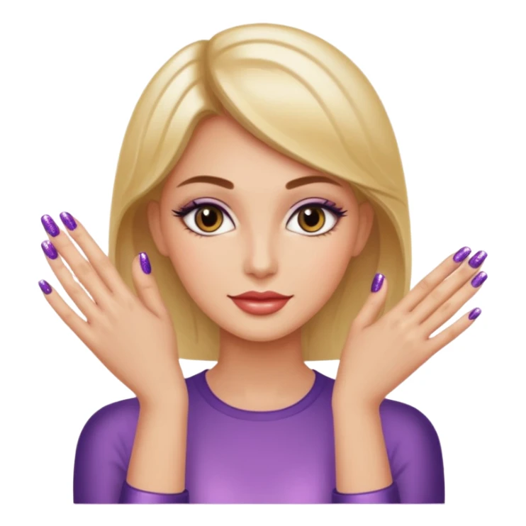 Manicure shimmer nail woman sticker