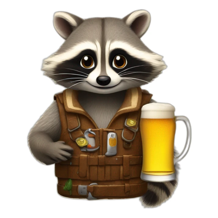 Two Raccoon in the Paulanergarten (Raccoon with Paulaner Beer) sticker