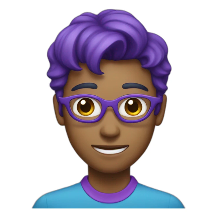 blue and purple heart sticker