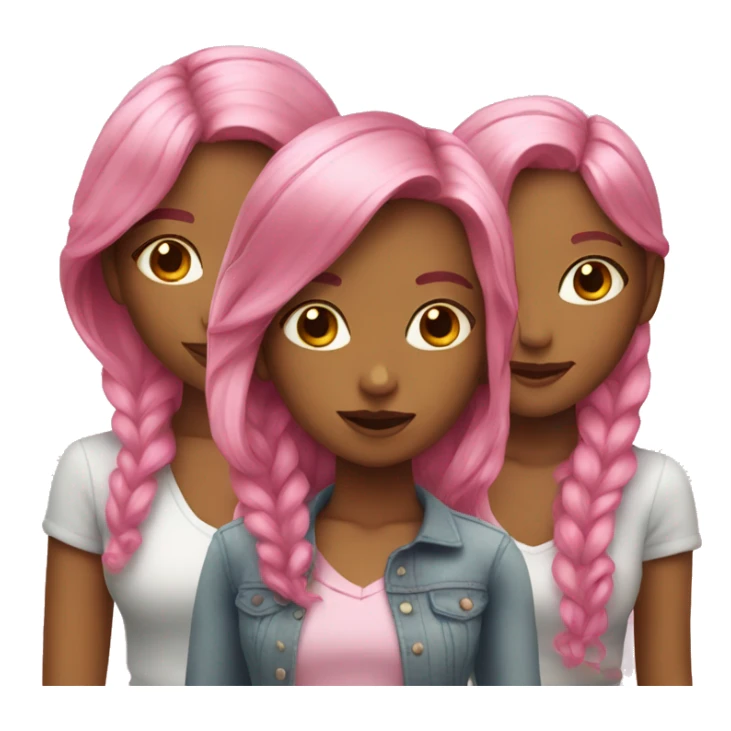 three girls with pink hair sticker