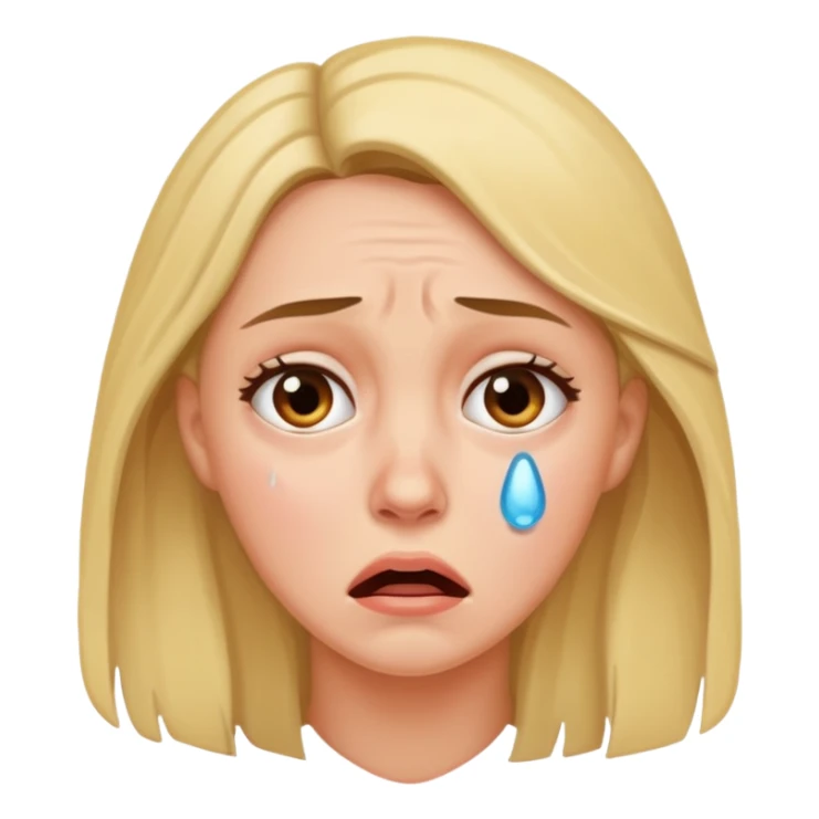 A realistic waist-up portrait of a frightened woman sticker