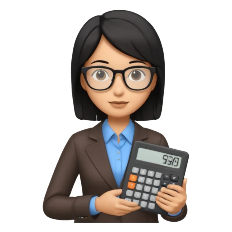 insurer audit person with a calculator 3d render sticker