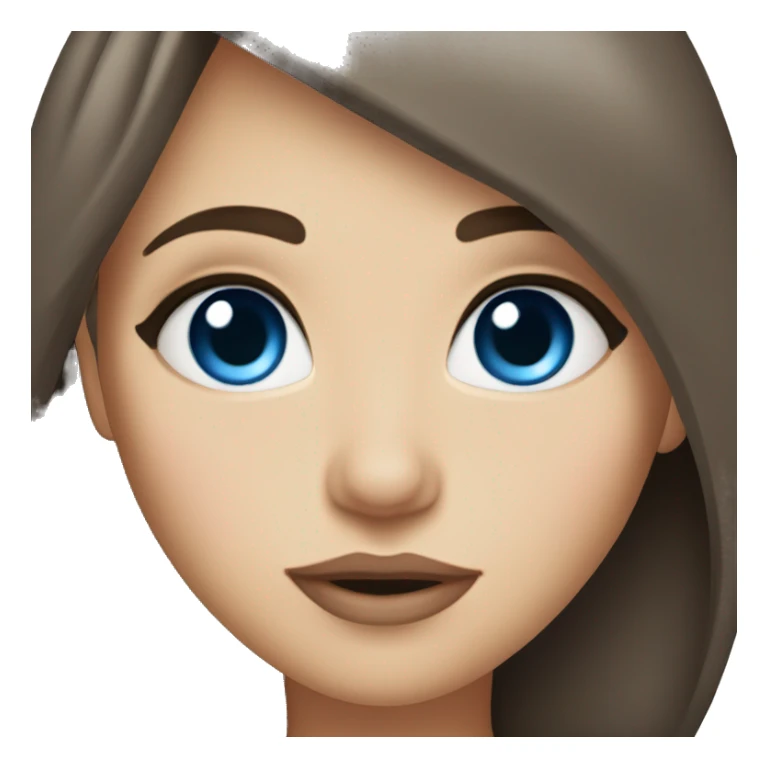 girl, brown hair, blue-gray eyes, plump lips sticker