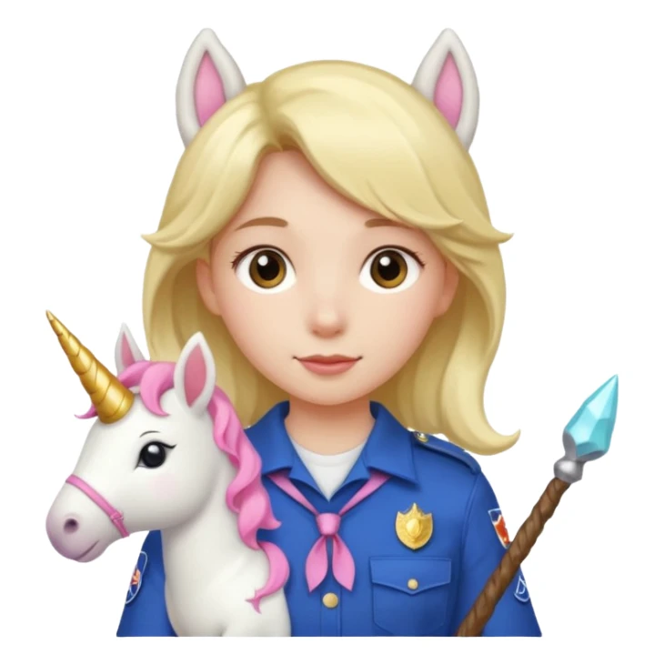 scout girl with a unihorn sticker