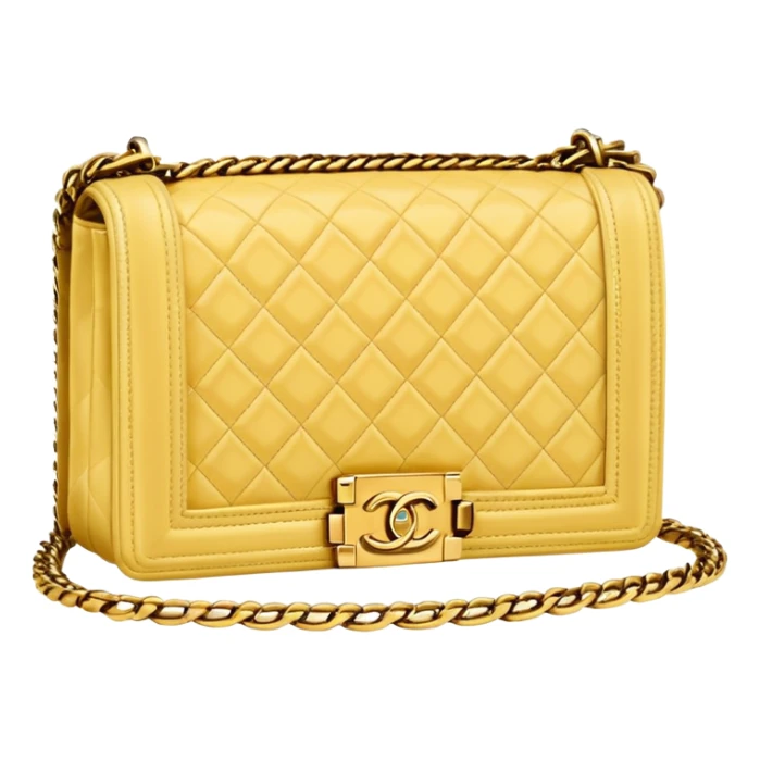 light yellow chanel le boy gold chain bag sticker