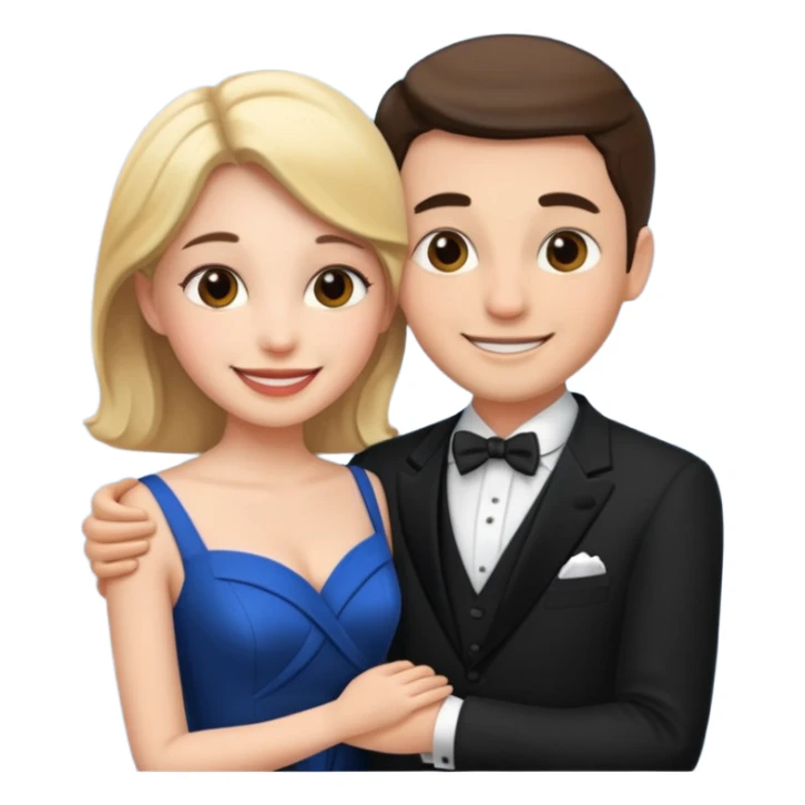 couple in formal attire kissing sticker