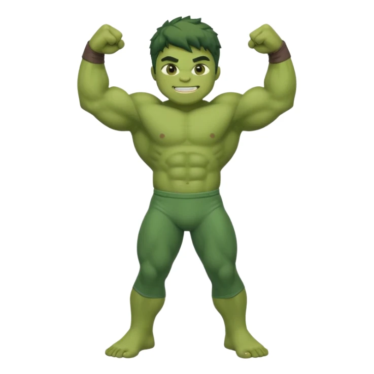 kid hulk flexing arms full body long pants and smiling sticker