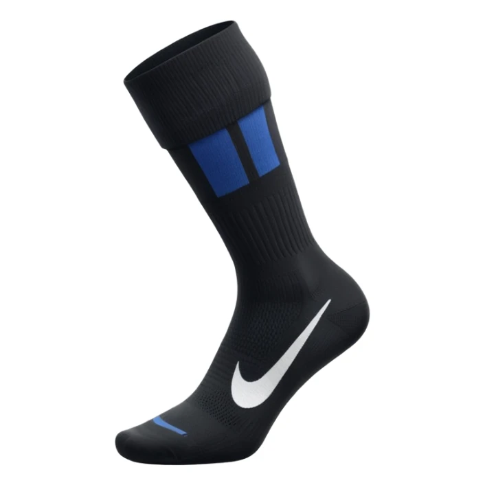 black football sock with white Nike tick, compression sock style sticker
