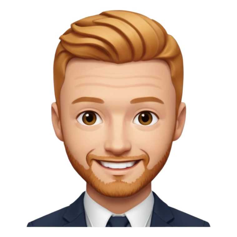 Justin Timberlake with reddish blonde hair sticker