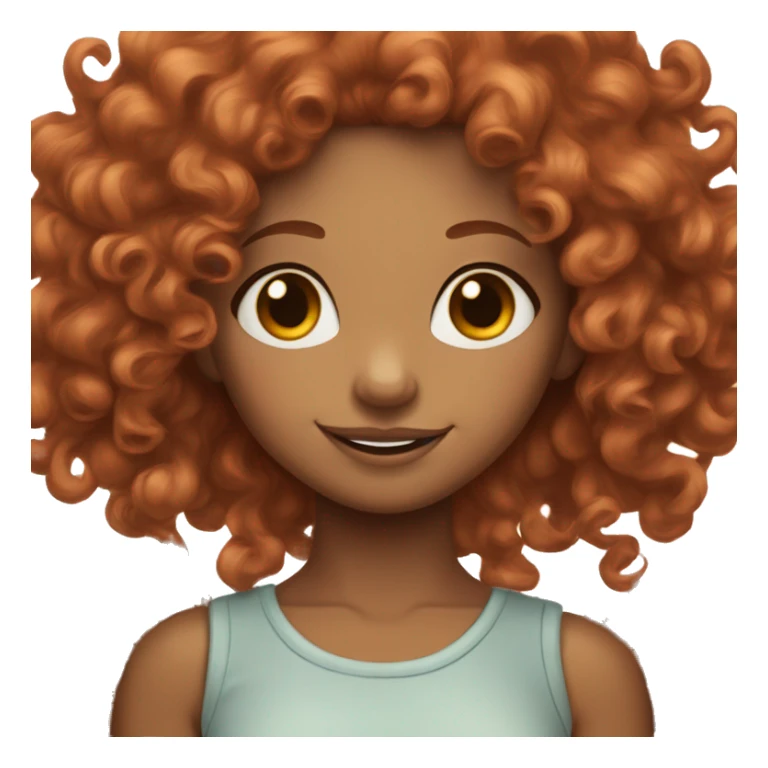 light brown skin girl with dimples and red curly hair sticker