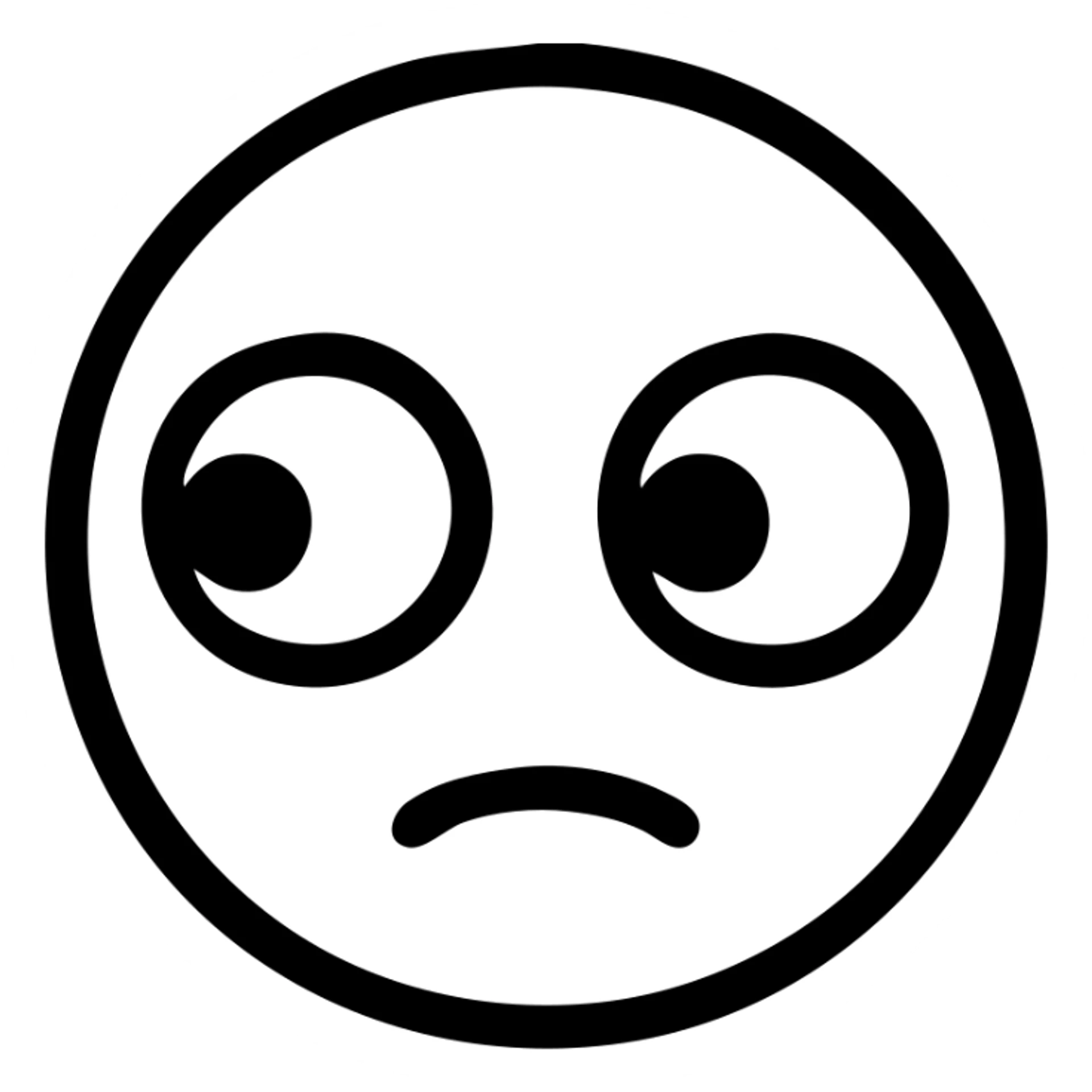 one eye looking left, the other eye looking right, cartoon style, bold lines, white background sticker