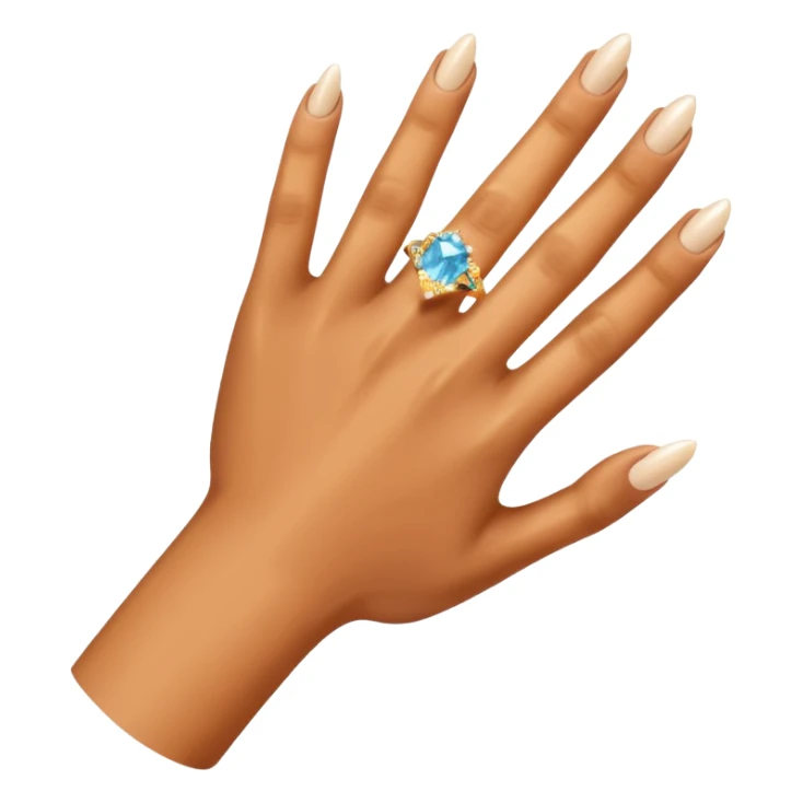 Caramel right hand with diamond ring on rong finger sticker