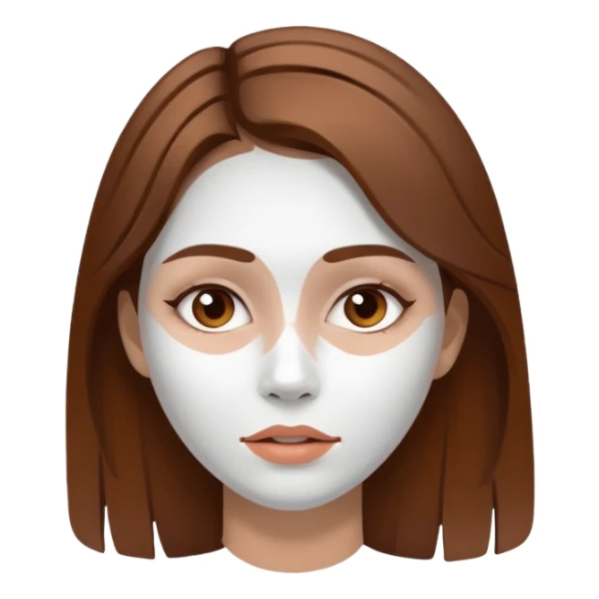 Brown hair woman, white paint in face sticker